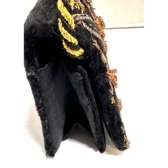 Vintage Embroidered Zardozi  Design Velvet Mini Crossbody Bag Braided‎ Strap - Picture 13 of 16